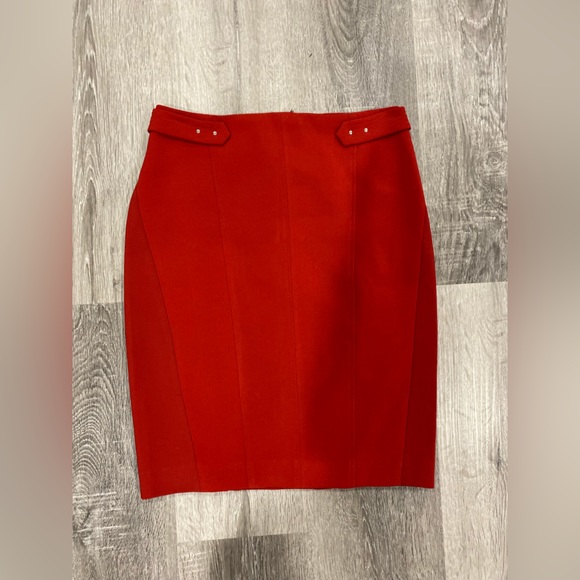 WHBM Red Pencil Skirt Size 00 - Picture 10 of 10